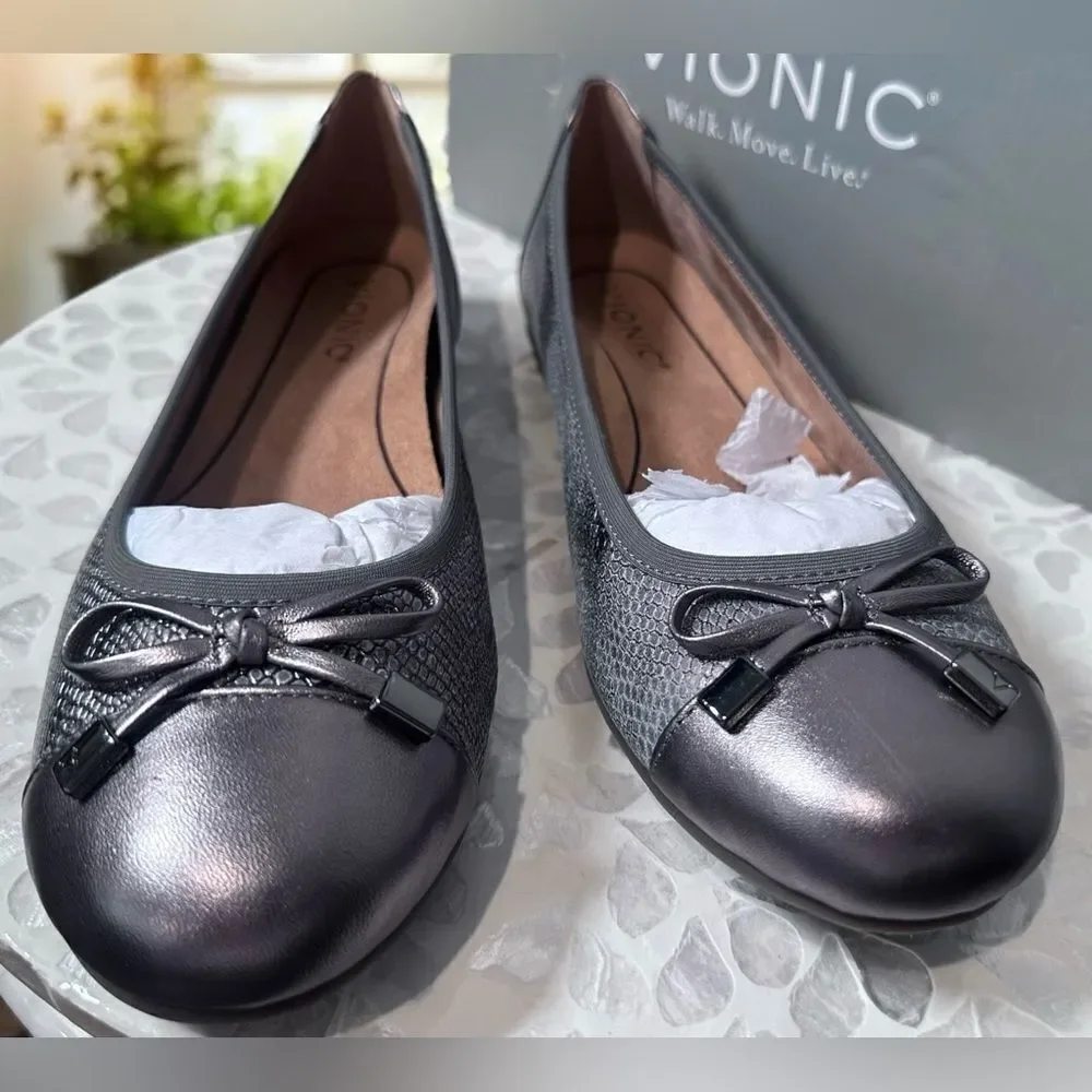 Vionic Women's Minna Ballet Flat Pewter